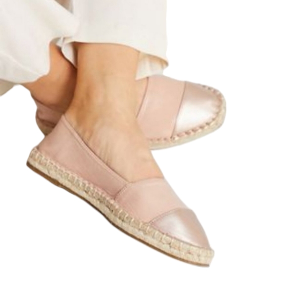 NWOT ASOS Toe Cap Espadrille Flats in Pink and Rose Gold - Picture 3 of 5